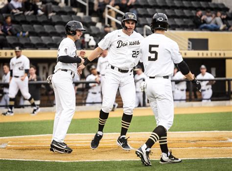 Wfu baseball - 2024 NIT. Baseball. For additional assistance, please contact the Wake Forest Ticket Office. You can reach us by phone at (336) 758-3322 ext. 1 or by email at tix@wfu.edu. Ticket prices may fluctuate, based on demand, at any time. All sales are final, and game dates/times are subject to change. Men's Spring Soccer Cup.